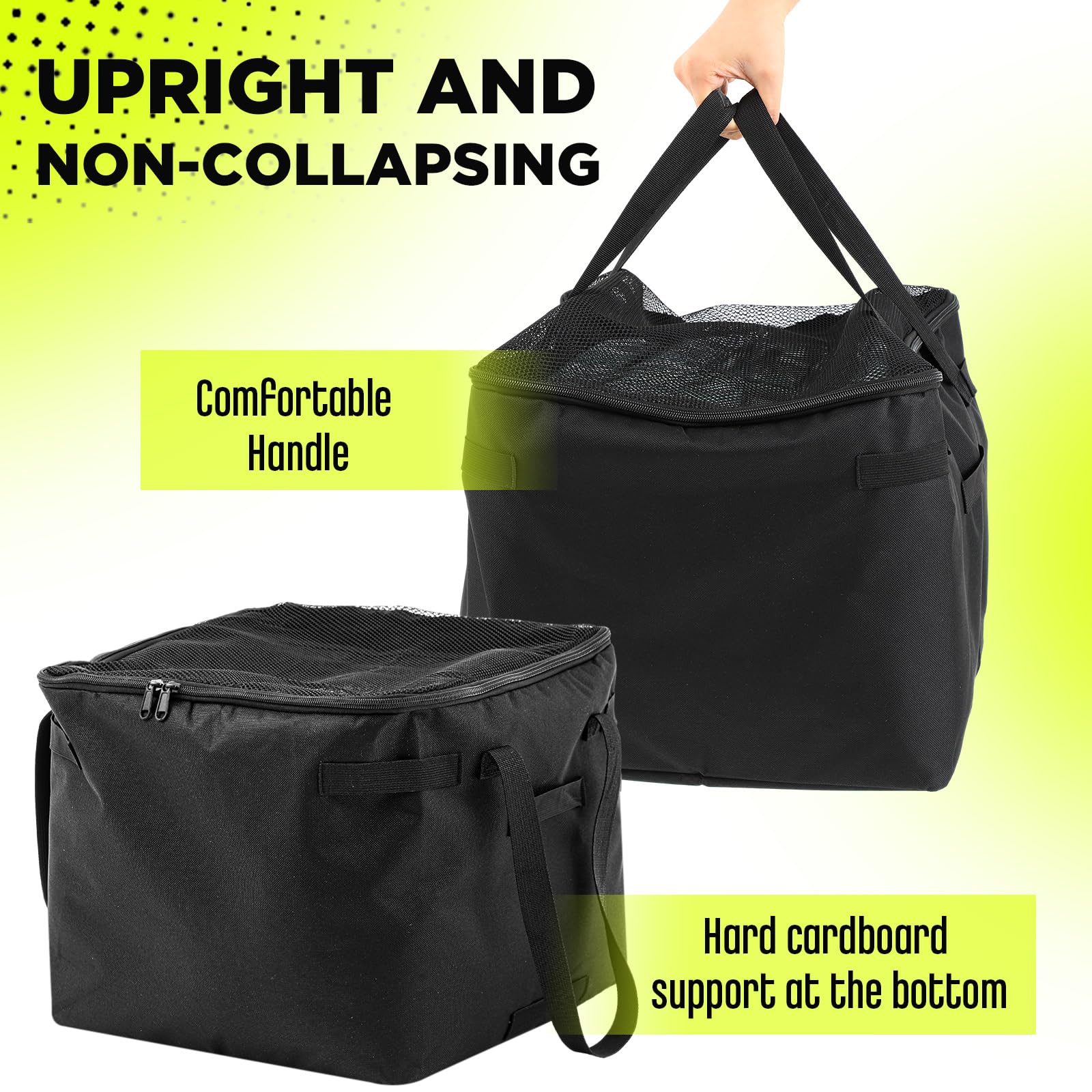 Aliceset Panier de balles de tennis avec poches latérales - Sac de rangement portable de rechange léger pour balle de baseball, tennis de table, cadre non inclus