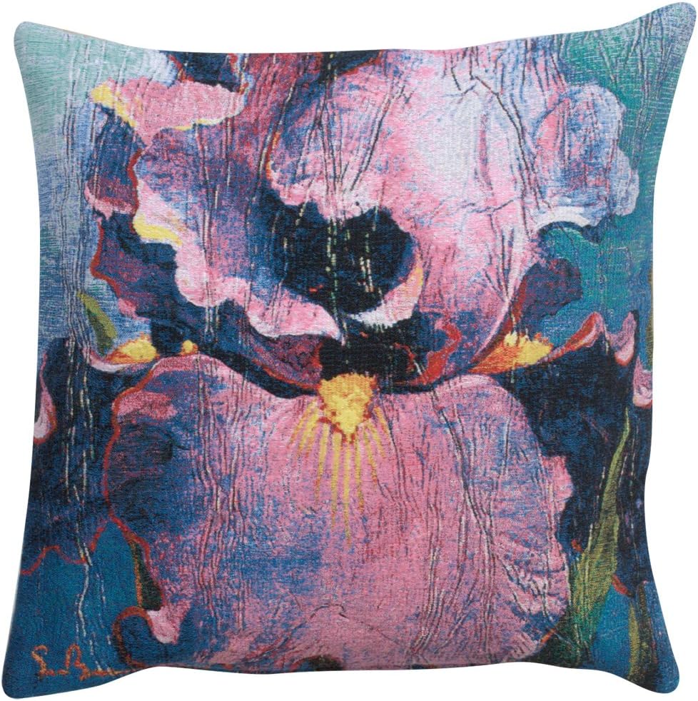 C Charlotte Home Furnishings Inc Dancer I Square Throw Pillow Cover - 21 X 21 Decorative Boho Cushion Case for European Cotton Room Decor Jacquard Belgian Woven Cushion for Living Room
