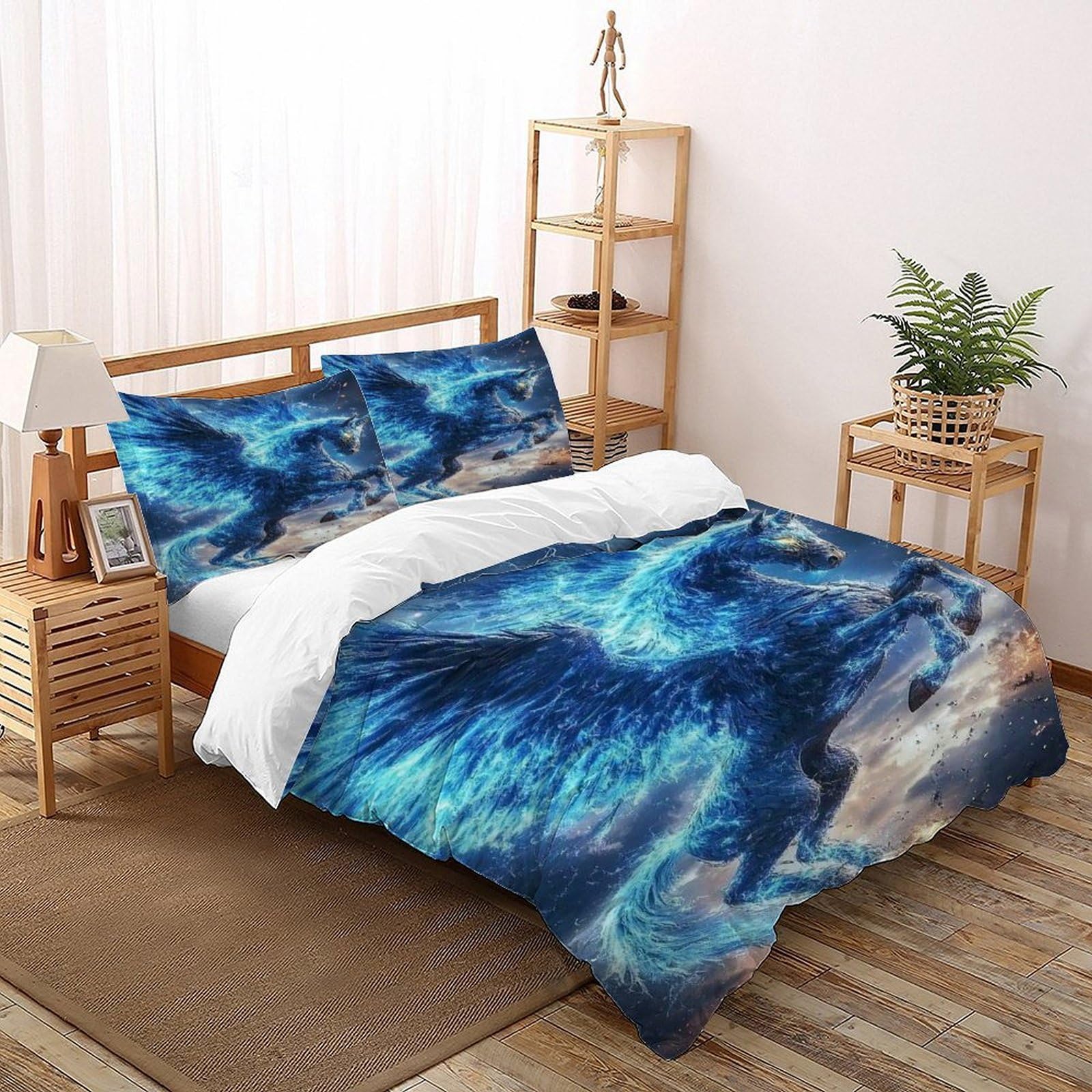 Housse de couette licorne parure de lit 3 pièces a