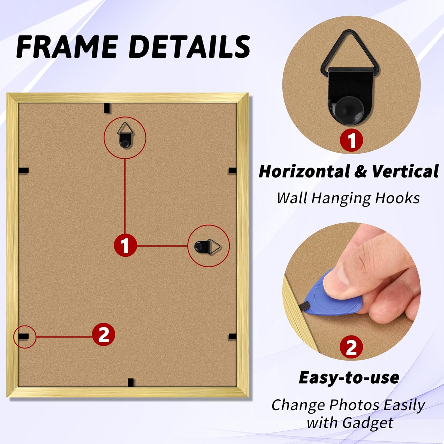 NEXCOVER Diploma Frame Gold 10 Pack, 8.5 x 11 Certificate Frame with HD Plexiglass, 8.5 by 11 Picture Frames for Documents, Photos, Posters, Artworks, Horizontal and Vertical Wall Display