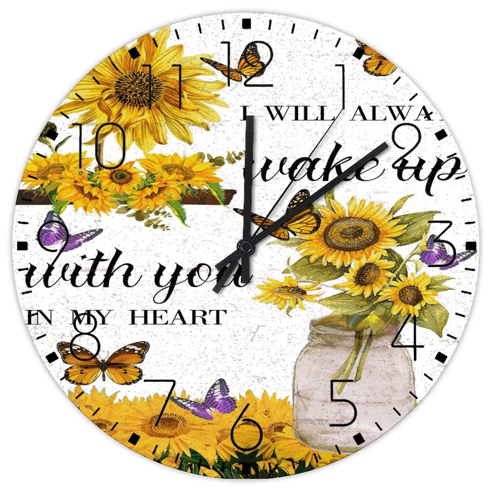 Horloge murale rétro fleurie idéale pour déco chambre de fille