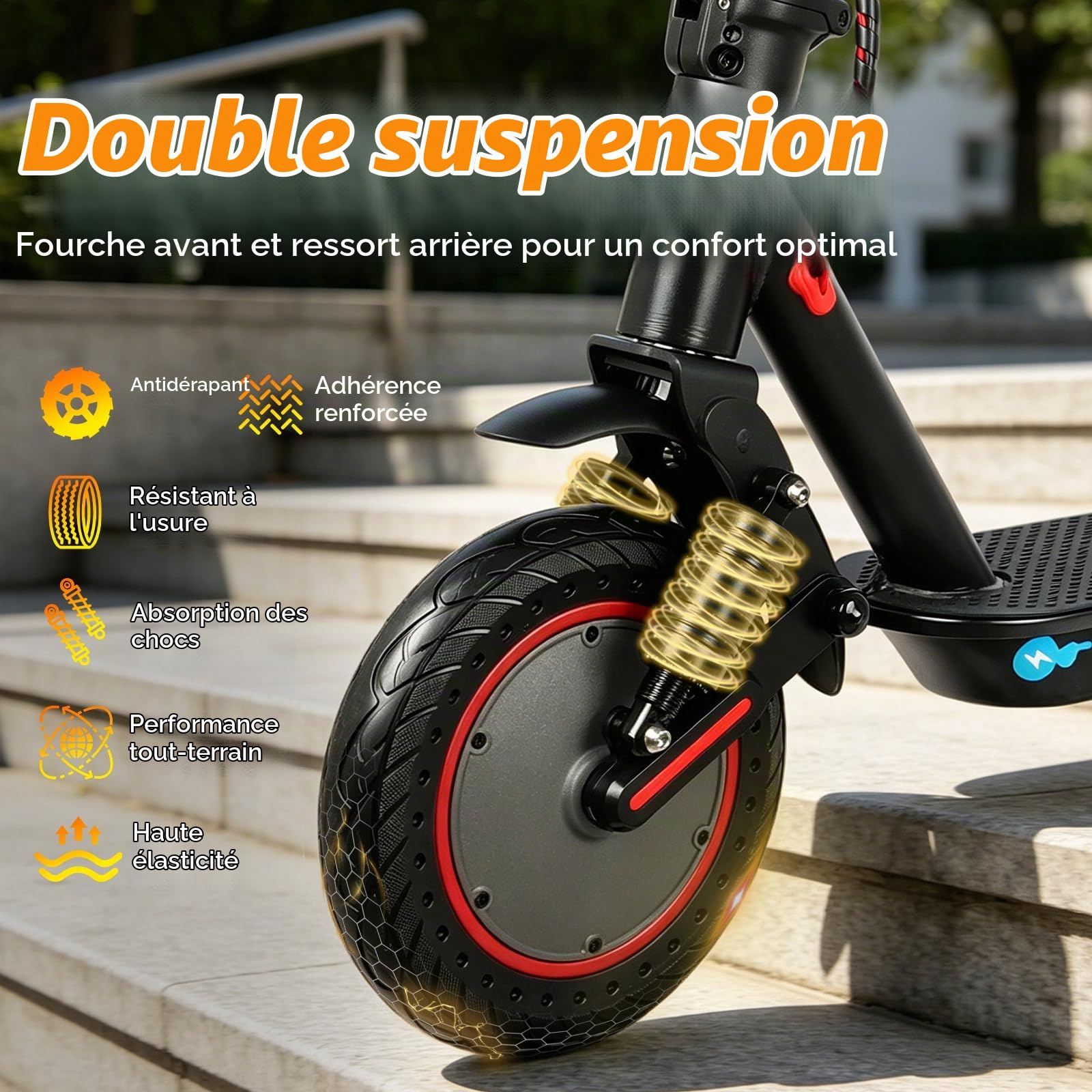 10" Trottinette Électrique Adulte, Autonomie 30 km, Batterie 36V 10,4Ah, Trottinette Électrique Pliable Portable, Double Frein à Disque Avant et Arrière, Cadeau Anniversaire Noël Remise de Diplôme–App
