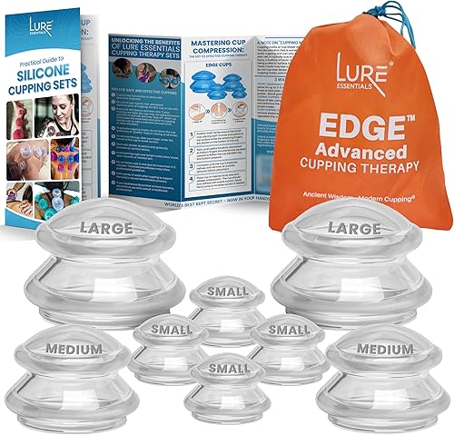LURE Essentials Juego de terapia de ventosas  Juegos de ventosas de silicona para reducción de celulitis, liberación de fascia para uso doméstico y