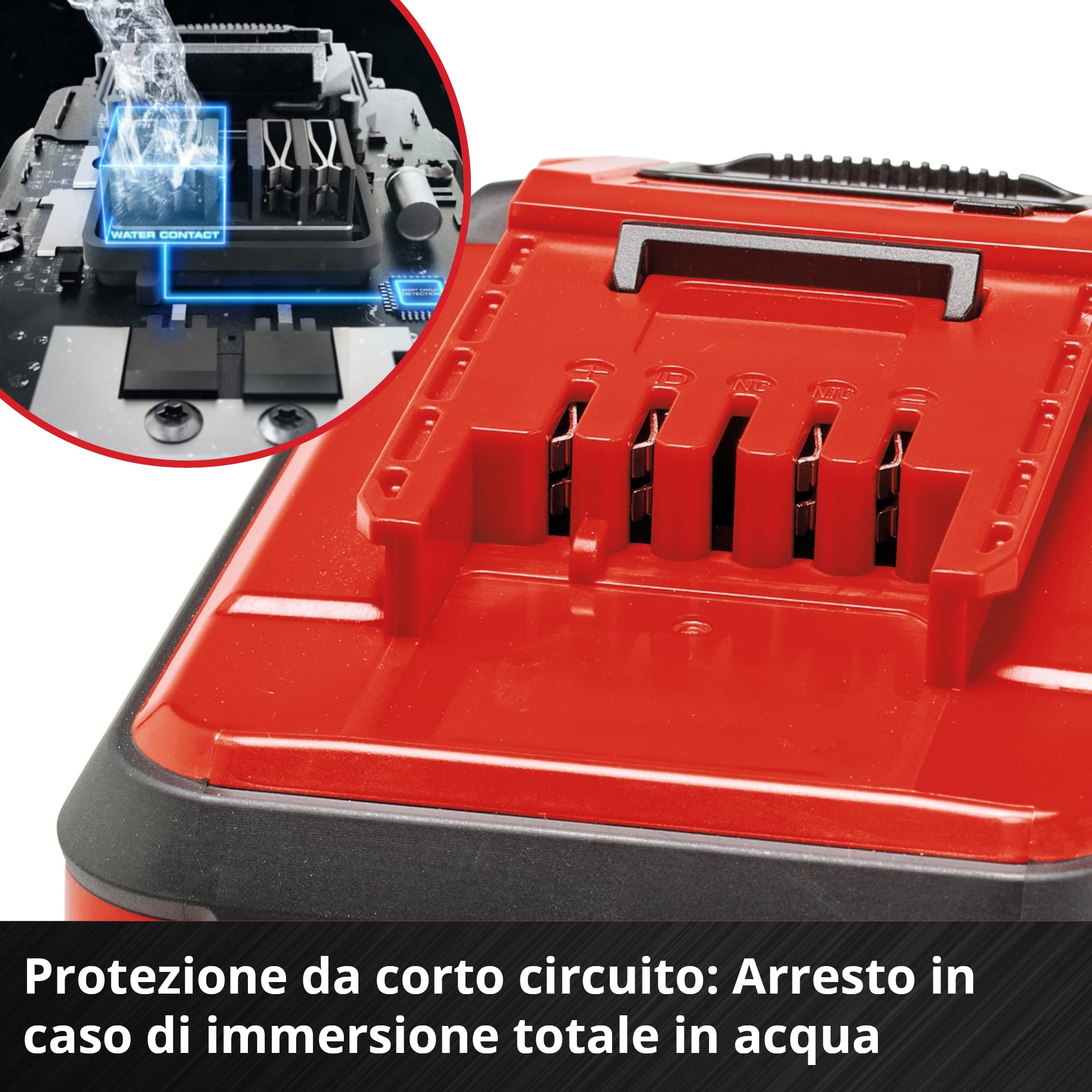 Original Einhell 18 V 4,0 Ah SEALED Power X-Change PLUS (18 V, impermeabile e antipolvere, classe IP57, uso universale con tutti i dispositivi Power X-Change, caricabatterie escluso)