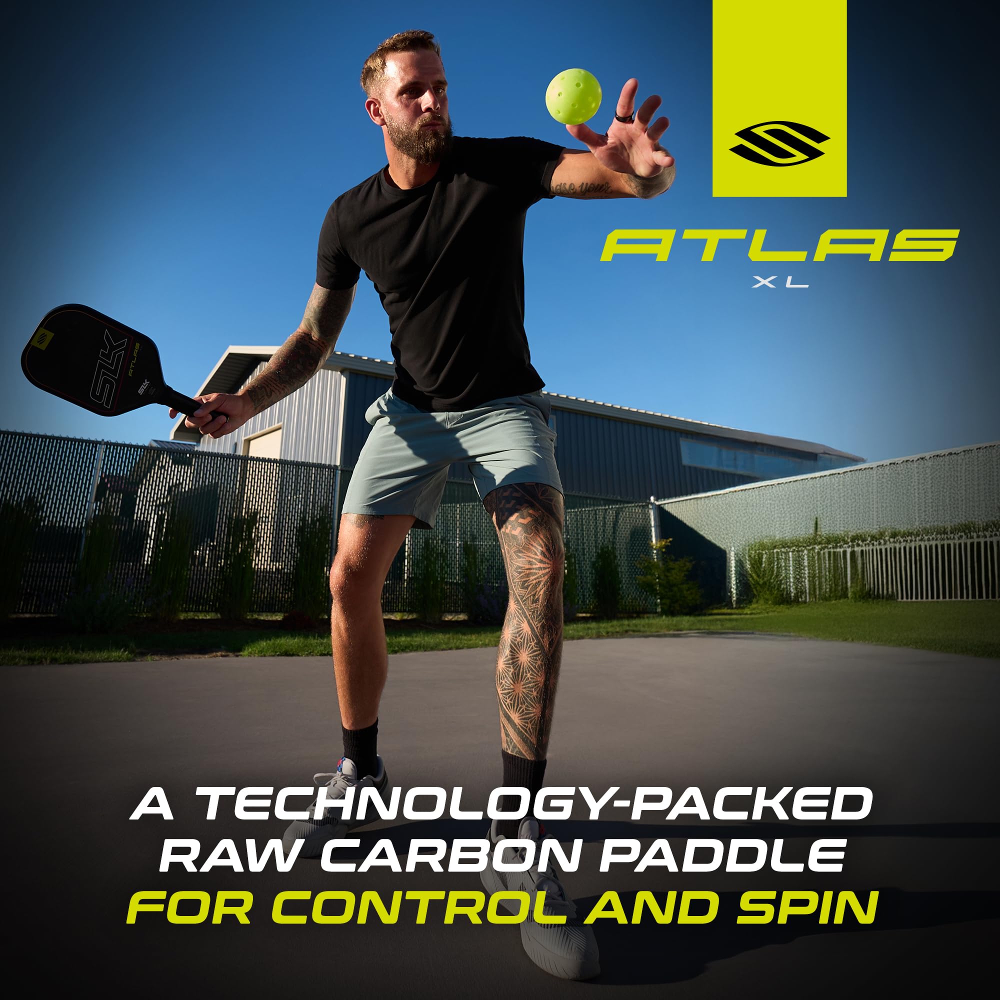 2025 SLK Atlas Pickleball-Paddel von Selkirk Sport | Pickleball-Paddel aus Kohlefaser | G5 Raw Carbon-Gesicht & Rev-Control Polymer-Wabenkern Pickleballschläger