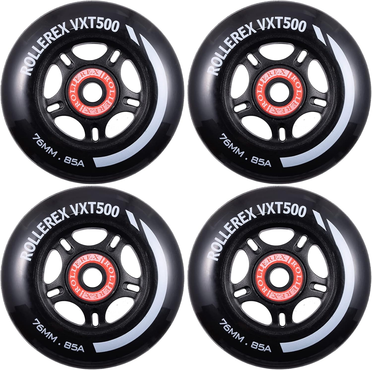 Rollerex VXT500 85A Inline Skate Wheels (4pack w/bearings