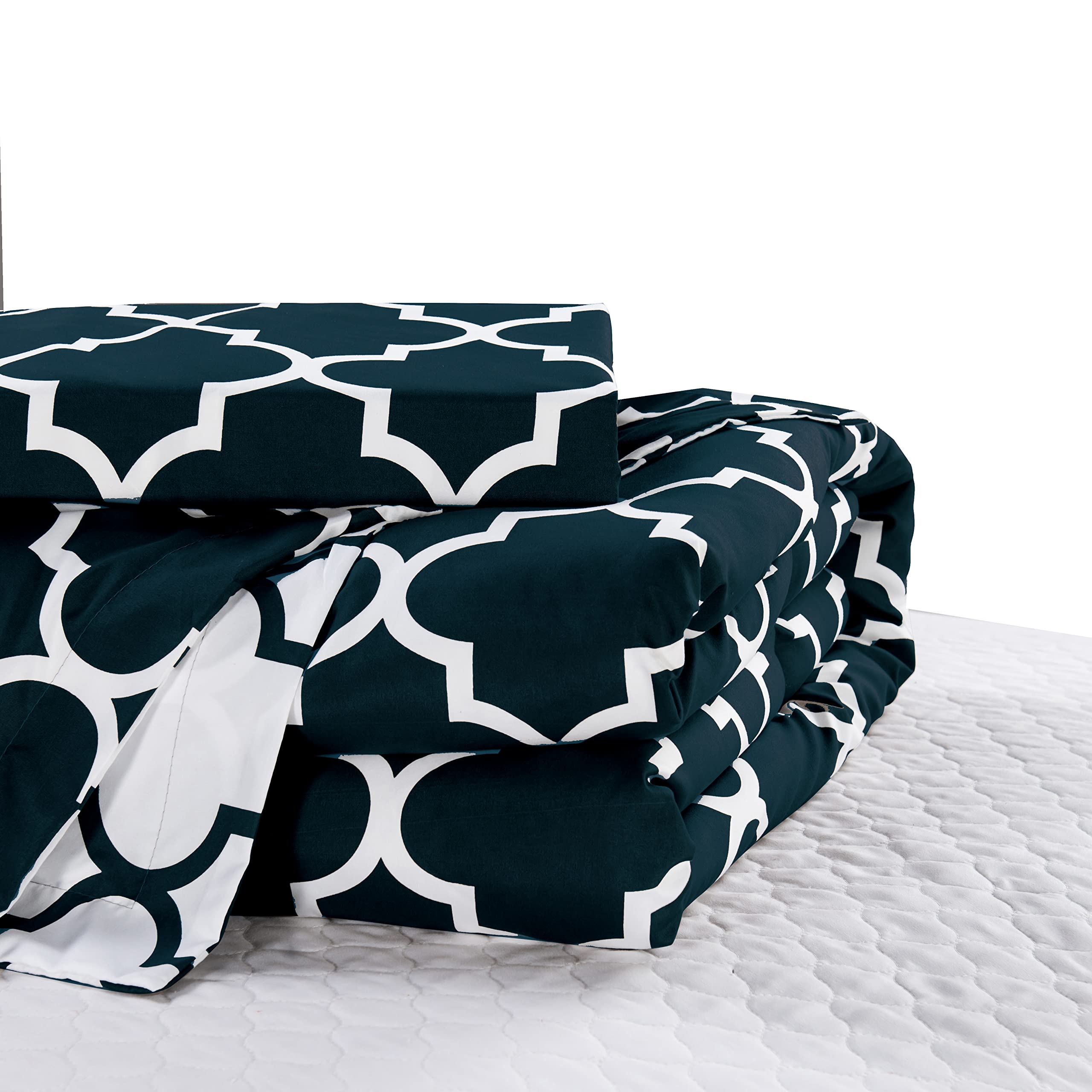 Cozy Line Home Fashions Juego De Ropa De Cama Reversible De Algodón De 3 Piezas Con Diseño Floral De Zafiro Y Flores Azules Reales