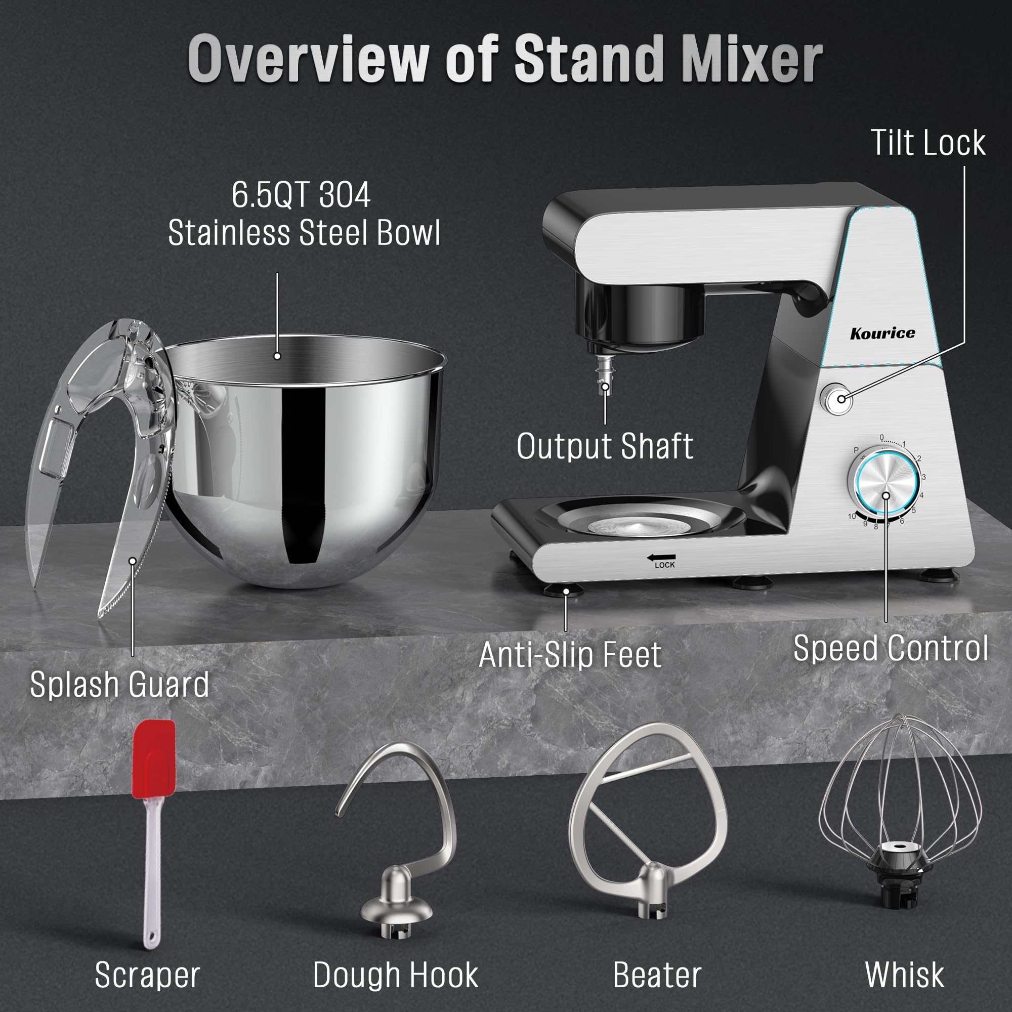 6,5 m² Mikser kuchenny Blender elektryczny Czarny