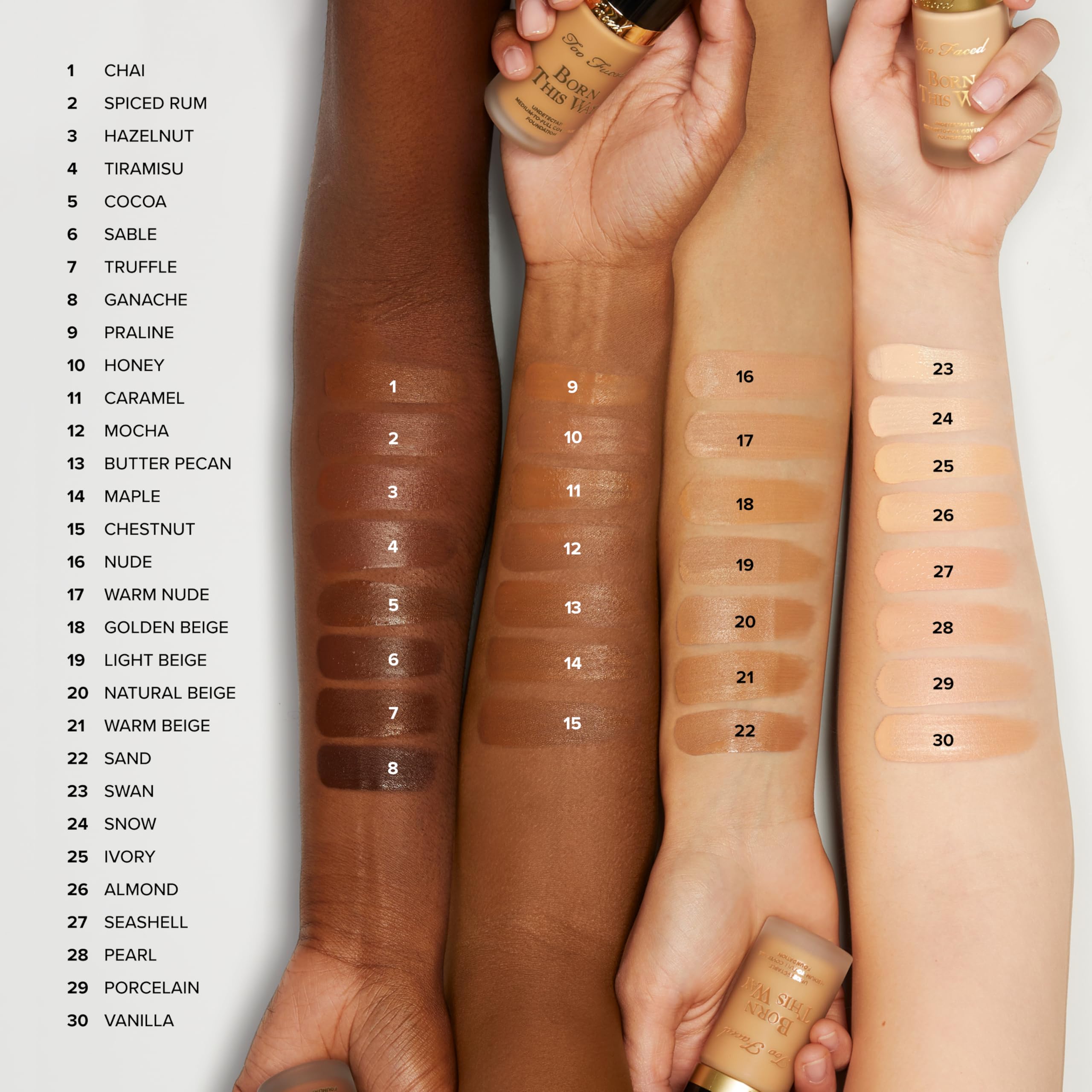 Too Faced Born This Way Natural Finish Longwear Liquid Foundation | Medium-To-Full Coverage | Hydrating + Oil Free