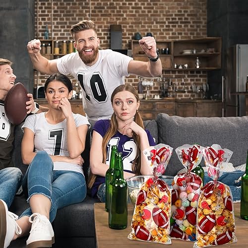 Miniatura 6 de Outus 100 bolsas de golosinas para fiesta de béisbol, bolsas de dulces de béisbol, bolsas de celofán de béisbol, bolsas de golosinas deportivas con