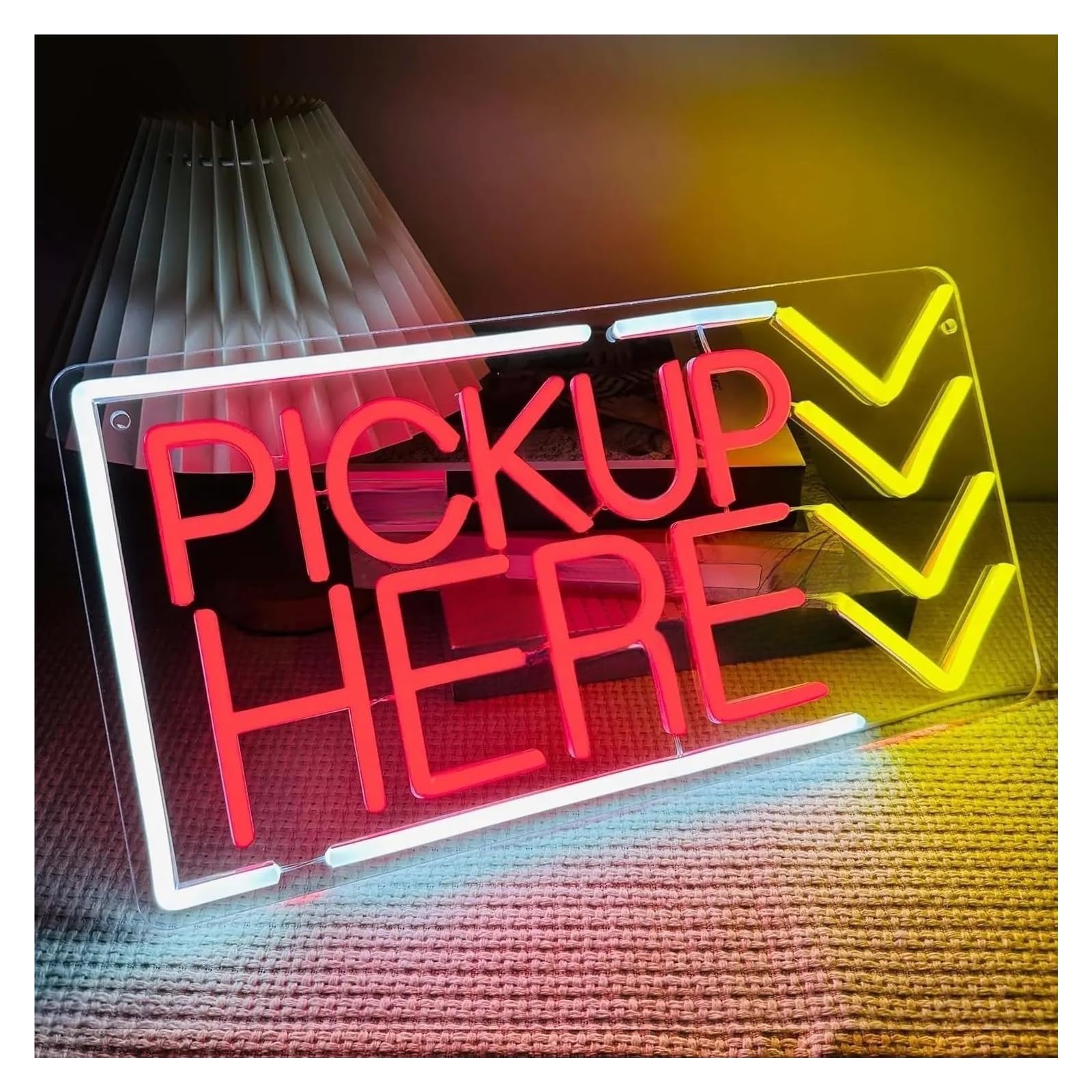 LEMST Sign Lamp Pick Up Here Neon Sign Light Dimmable for Bar Club Hotel Shop Cafe Office Decor Business Art Decor USB Powered 42cmx22cm