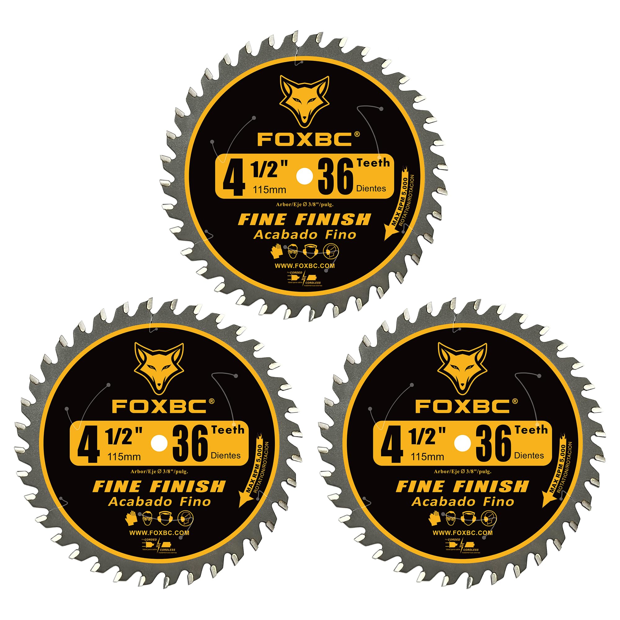 FOXBC 4-1 2 Inch Trim Circular Saw Blade 36 Tooth Fine Finish Wood Cutting with 3 8-Inch Arbor