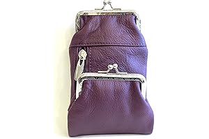Deluxe Genuine Leather Purple Cigarette Case for Women 100mm