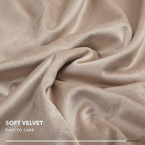 Vista 106 de Deconovo Juego de 2 fundas de almohada de terciopelo, 20 x 20 pulgadas, color verde azulado, cuadradas, con pompones, suaves, con cremallera