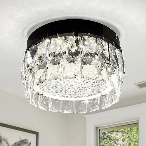 Candelabro de cristal, lámpara de techo LED, candelabros de cristal para comedor, candelabros LED para dormitorio, pasillo, cocina, isla,