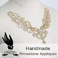 Vista 12 de PEARLY JUN Apliques de diamantes de imitación de plata con apliques de diamantes para vestidos, costura a mano, proyectos de manualidades, ropa