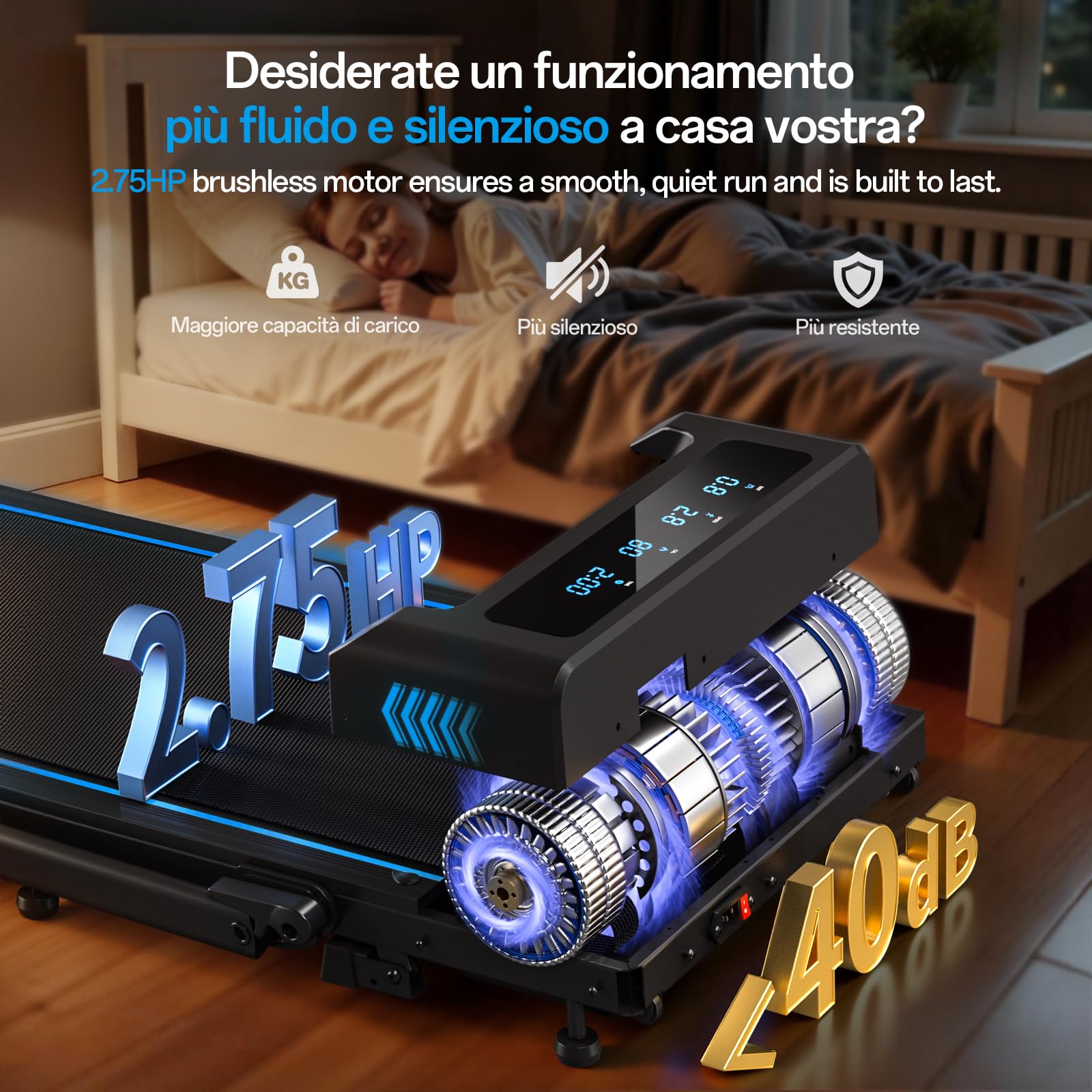 Tapis Roulant Elettrico Pieghevole, FOUSAE 5 in 1 Tapis Roulant con Inclinazione, Tapis roulant pieghevole da 12 km/h, App, Telecomando e Doppio Display LED, Nessuna Installazione Richiesta