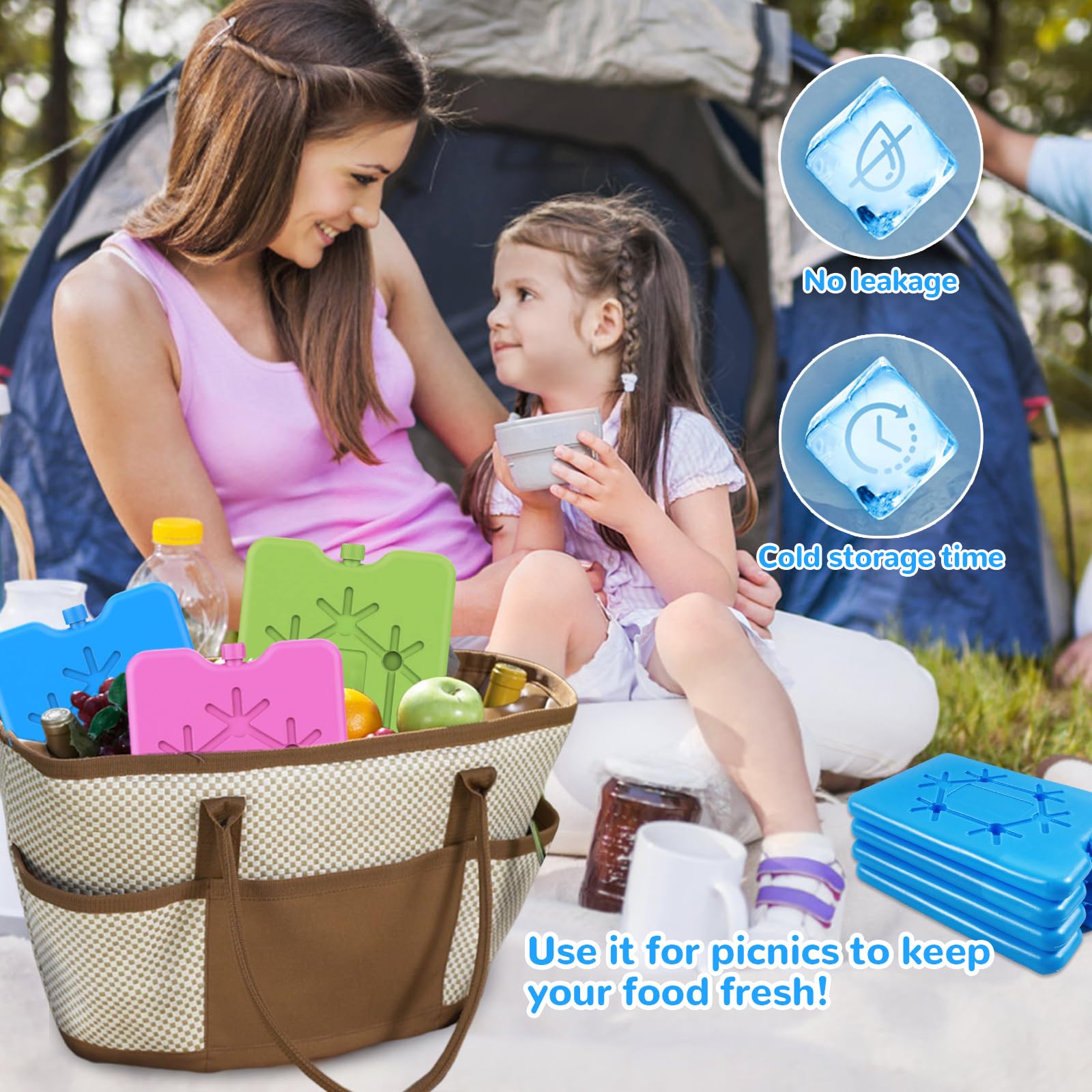 JOKILY Borsa refrigerante, per frigo, per frigo, per frigo, per frigo, extra sottile, capacità di raffreddamento per viaggi, campeggio
