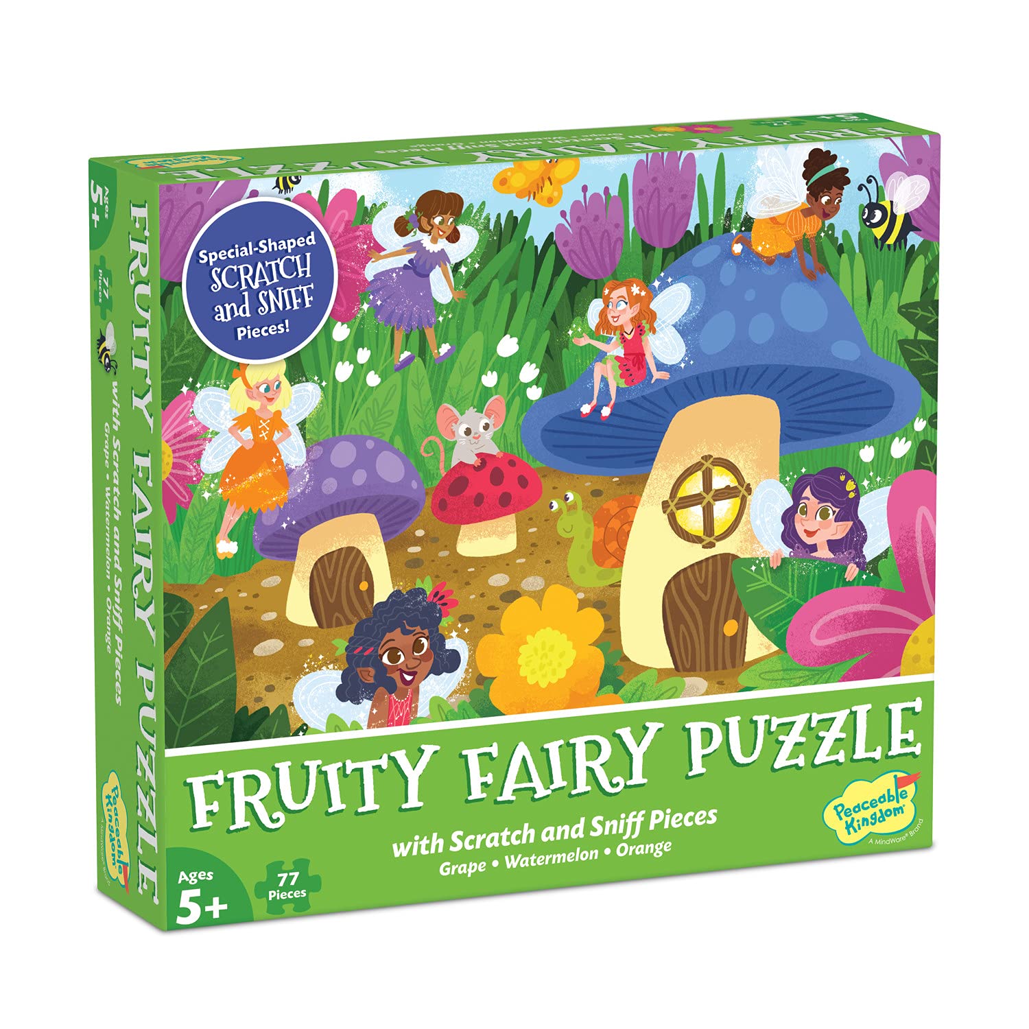 Peaceable Kingdom Fruity Fairy Puzzle - Scratch & Sniff Puzzle for Kids Ages 5 & up - Great for Classrooms