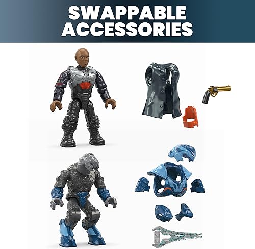 Miniatura 5 de Mega Juego de juguetes de construcción Halo, FLEETCOM Mongoose Aircraft Vehicle con 205 piezas, 2 figuras de acción micro articulables y accesorios