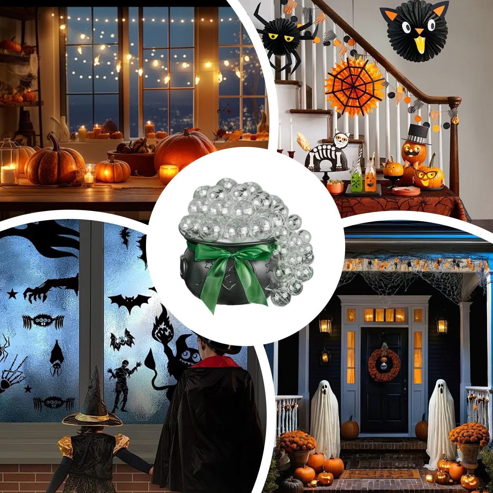 Kocioł Na Halloween Straszne Zielone Światła Z Pilotem | Duży Kocioł Czarownicy Dekoracja Halloweenowa Do Domu Sypialni Kuchni Nawiedzonego Domu Na Zewnątrz Imprezy Święta