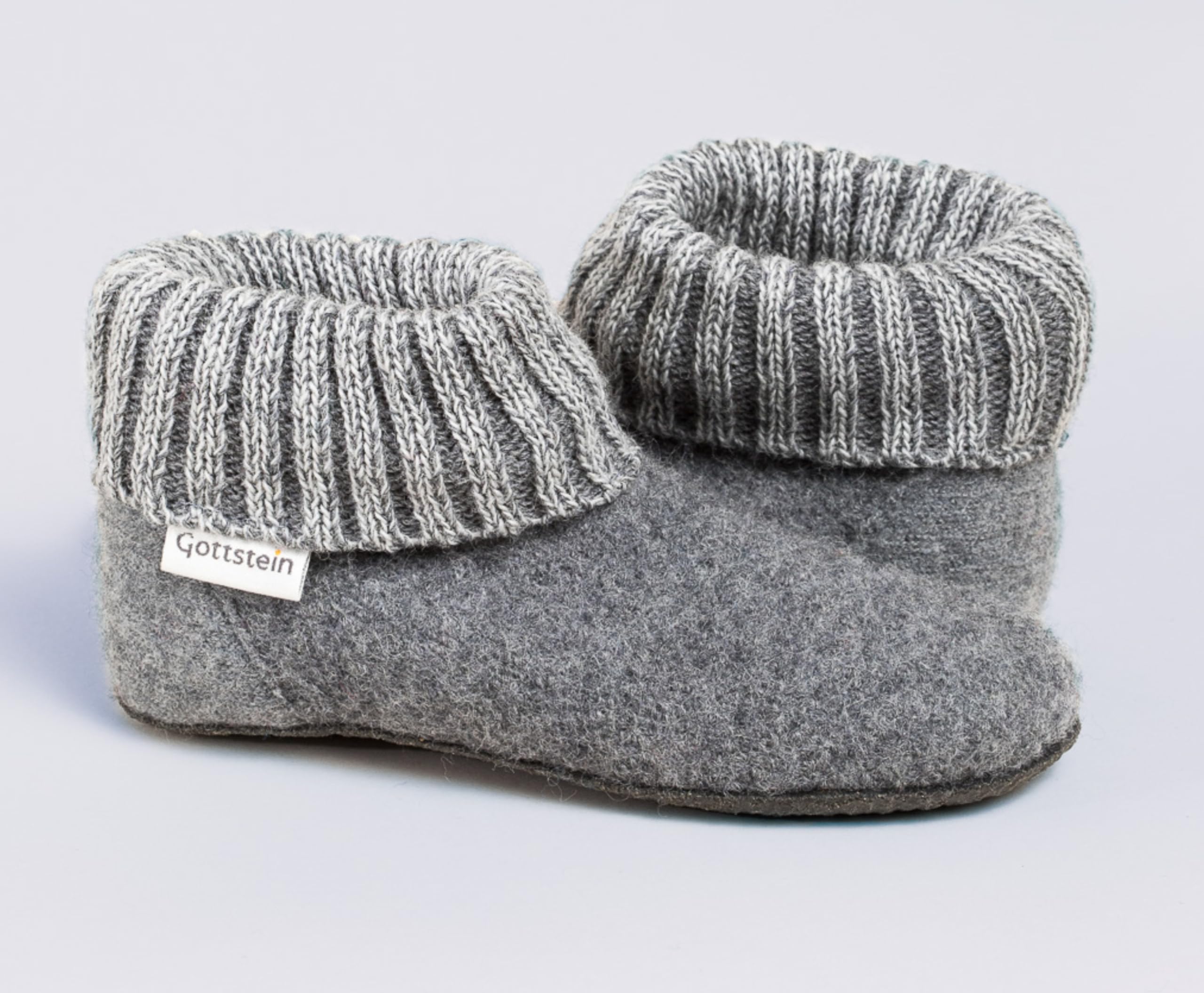 Gottstein Alpine Boot FE - Zapatillas de casa para niños y niñas - suela de látex de fieltro anatómica - 100% lana virgen natural