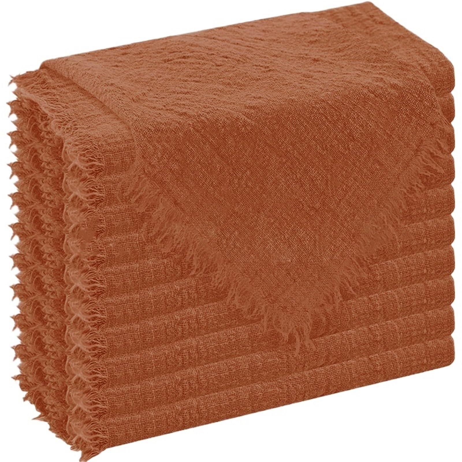 Servilletas de Tela Servilletas de Tela Borde pequeño absorbentes, 40x40cm, 2/6/12 Uds., adecuadas for decoración Mesa Restaurante, servilletas(Orange 12pcs)