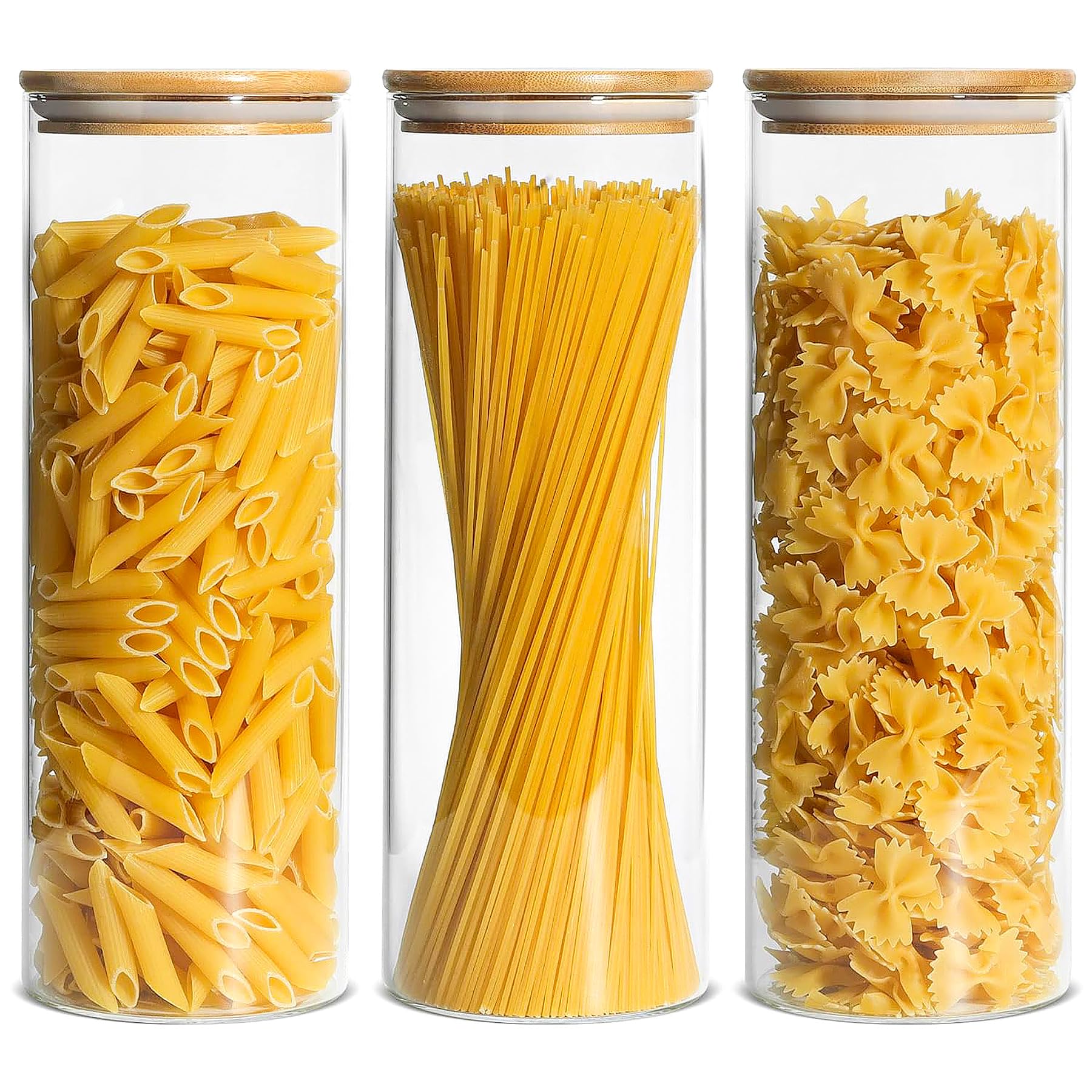 Amazon｜ガラスキャニスター 密閉 2000ml パスタケース パスタ保存容器