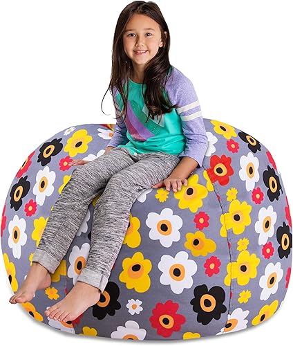 Miniatura 91 de Posh Funda de Silla Puf Rellenable para Almacenamiento de Animales de Peluche para Niños - Organizador de Juguetes Infantiles, Grande-38 - Lona