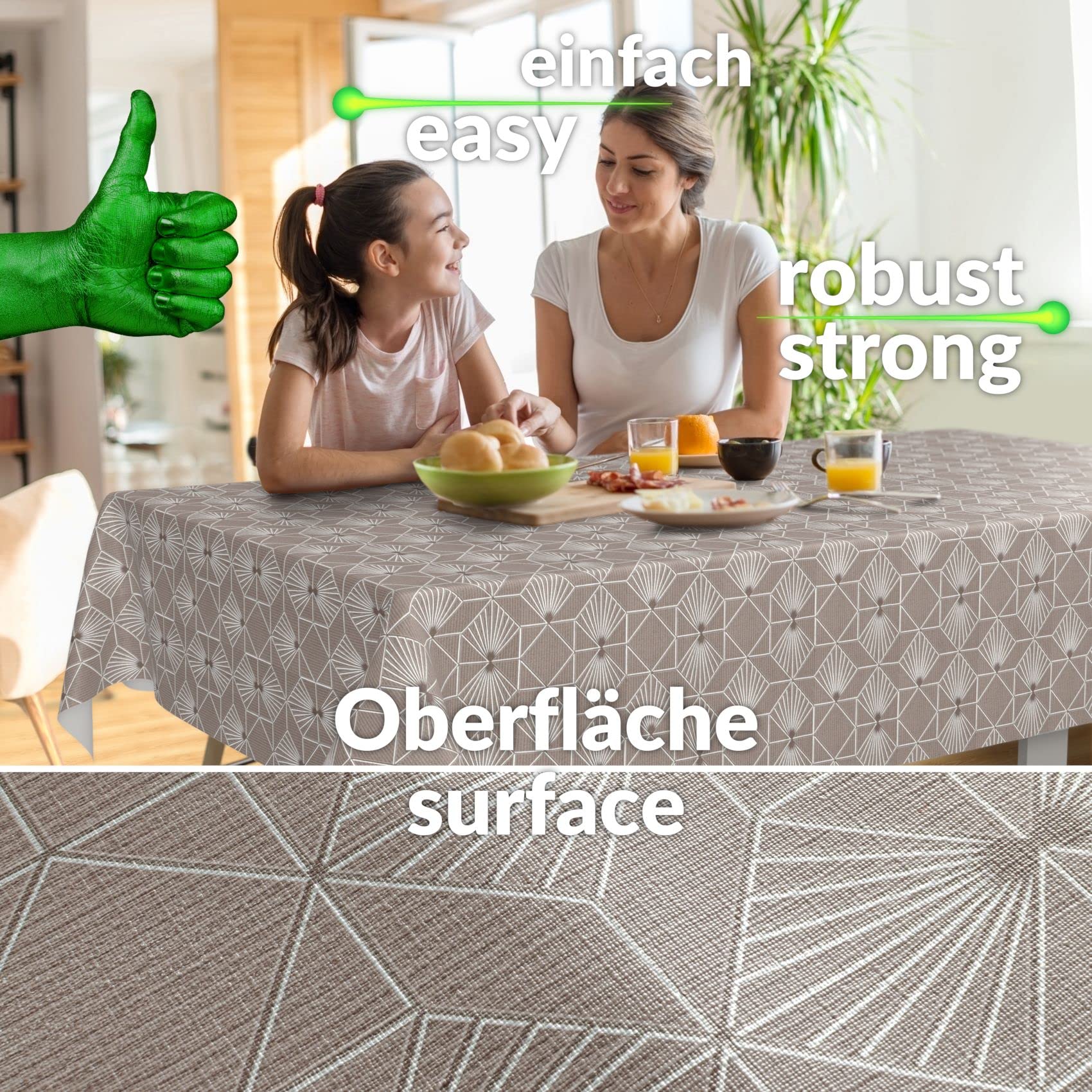 Nappe En Toile Cirée Lavable - En Plastique - Avec Gaufrage De Qualité Supérieure - Pour Table De Jardin Splenditex - Ronde - Bord Coupé - 120 Cm - Coffeem