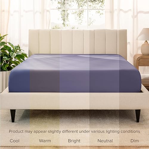 Miniatura 57 de Bare Home 100% Organic Cotton Sateen Fitted Sheet - Smooth Sateen Weave - Breathable & Cooling - Hotel Luxury - Durable Fitted Sheet - Deep Pocket
