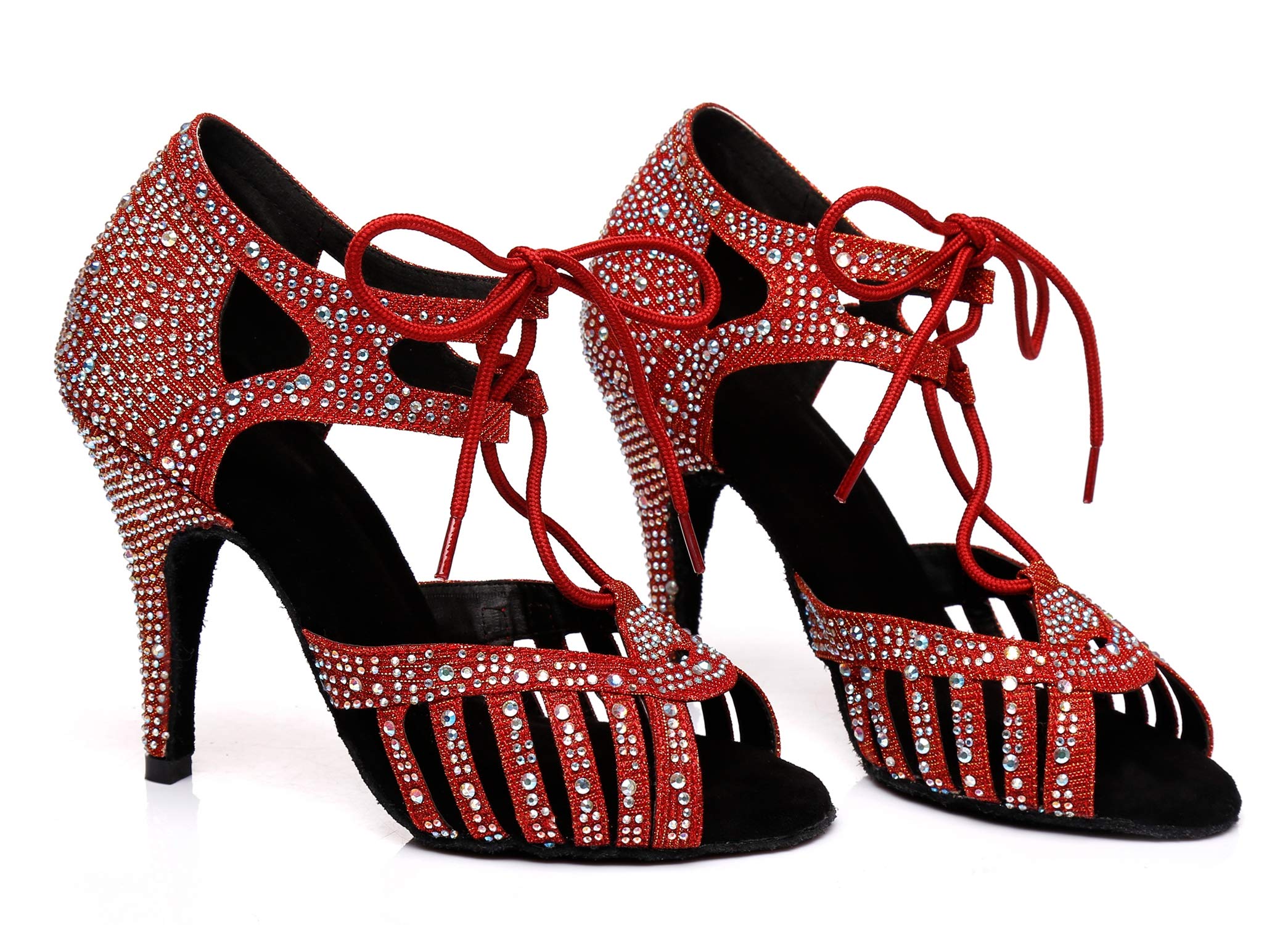 Zapatos Baile Latino Mujer Brillantes Nupcial Prom Formal Sandalias con Cristales L387