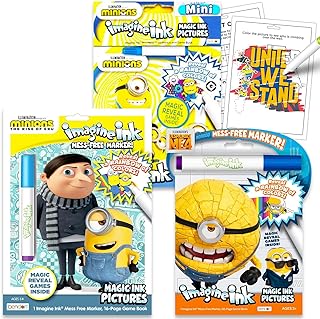 Imagine Ink Coloring Super Set - Bundle with 3 Despicable Me Imagine Ink Mess-Free Coloring Books for Kids | Despicable Me Party Favors and Activities