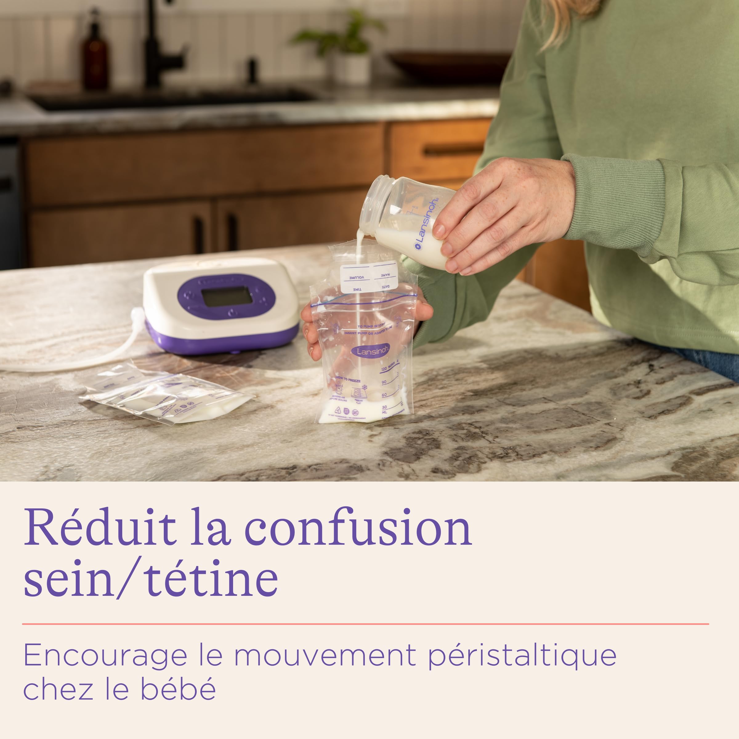 Lansinoh - Biberon PP Natural Wave 2x240ml - Système Anti-Colique AVS - Tétine Large Souple - Réduit Confusion Sein-Tétine - Sans BPA - Débit Adapté - Allaitement Mixte & repas sereins - Dès 0 mois