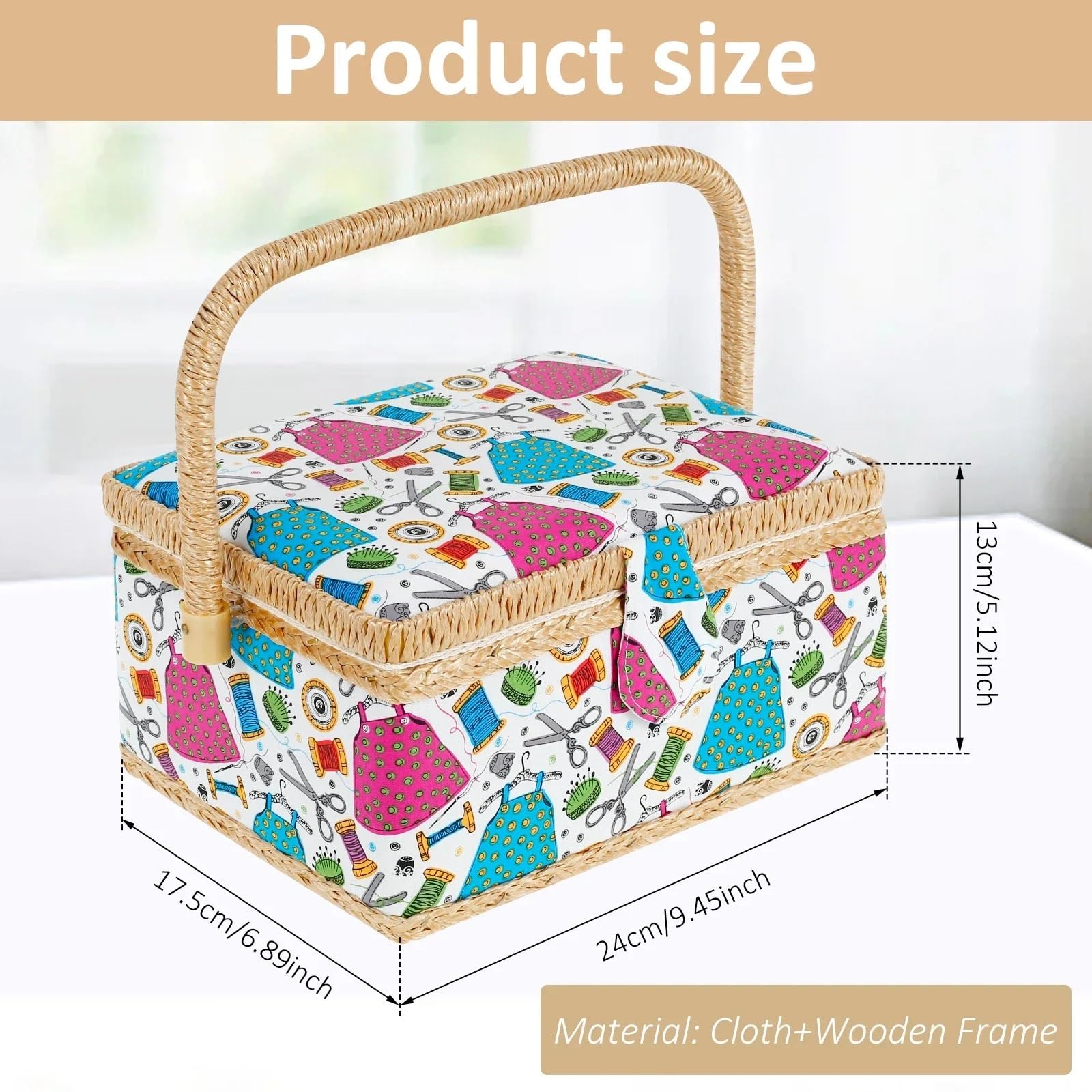 Panier À Couture Avec Plateau Amovible, Pratique