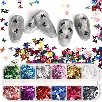 Amazon | 花信風 24色 極薄ネイルパーツ蝶/ネイル用シール