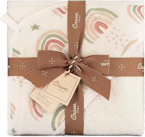 Vista 51 de Crane Baby Toalla con capucha - 100% algodón y tela de rizo, teñido anudado rosa, 30 x 30 pulgadas, toalla de playa y baño con capucha para bebé