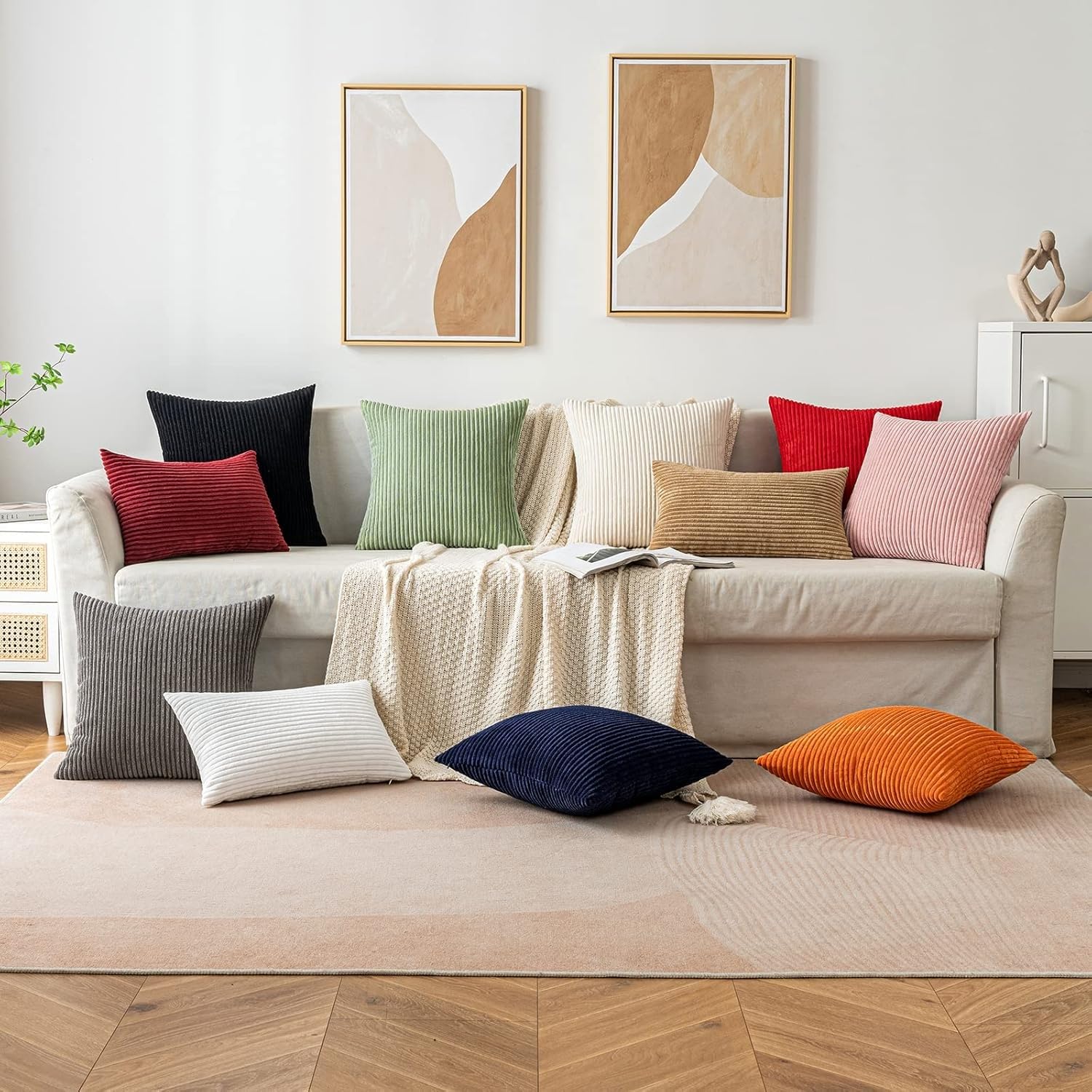 Copricuscini Decorativi 60x90cm Con Cerniera - Set Da 2, Poliestere Morbido - Foto 11