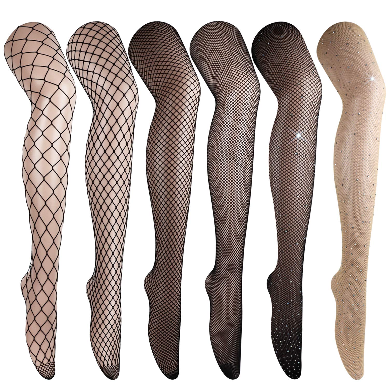 DRESHOW Women Fishnet Tights Fishnet Stockings Hight Waist Tights Thigh High Pantyhose Plus Size
