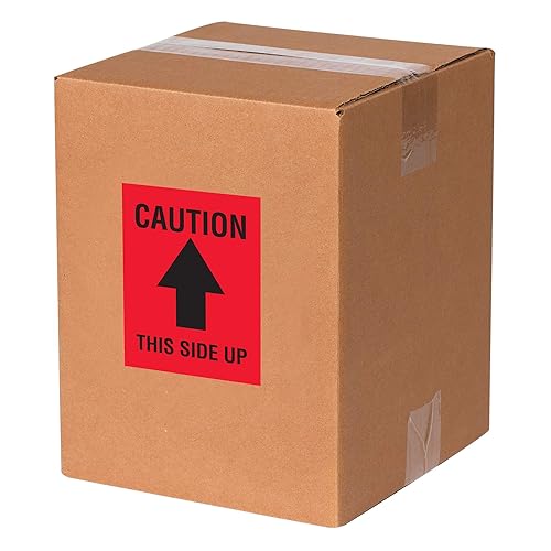 Miniatura 2 de Tape Logic Aviditi Tape Logic - Adhesivo adhesivo de advertencia de flecha roja y negra, 3 x 4 pulgadas, "Caution This Side Up", para envío,