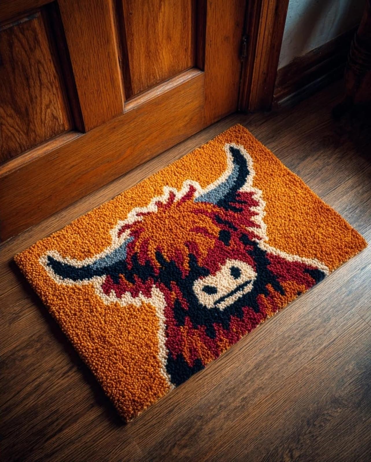 Wallphantom DIY Latch Hook Rug Making Kit for Adults,Highland Cattle
