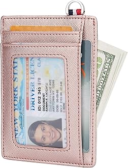 Slim Minimalist Front Pocket Wallet, Travel RFID Blocking Small Leather Thin Wallet, Credit Card Holder for Men and Women