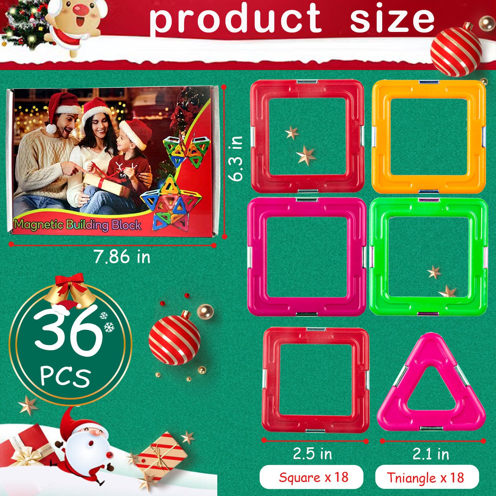 kittery Costruzioni Magnetiche Giochi per Bambini 3 Anni 36 Pezzi Magneti Giochi Bambina 3 4 5 Anni Creativi Educativi Giochi Magneticiper Bambini Natale Compleanno Regalo Bambina 3 4 5 6 7 8 Anni