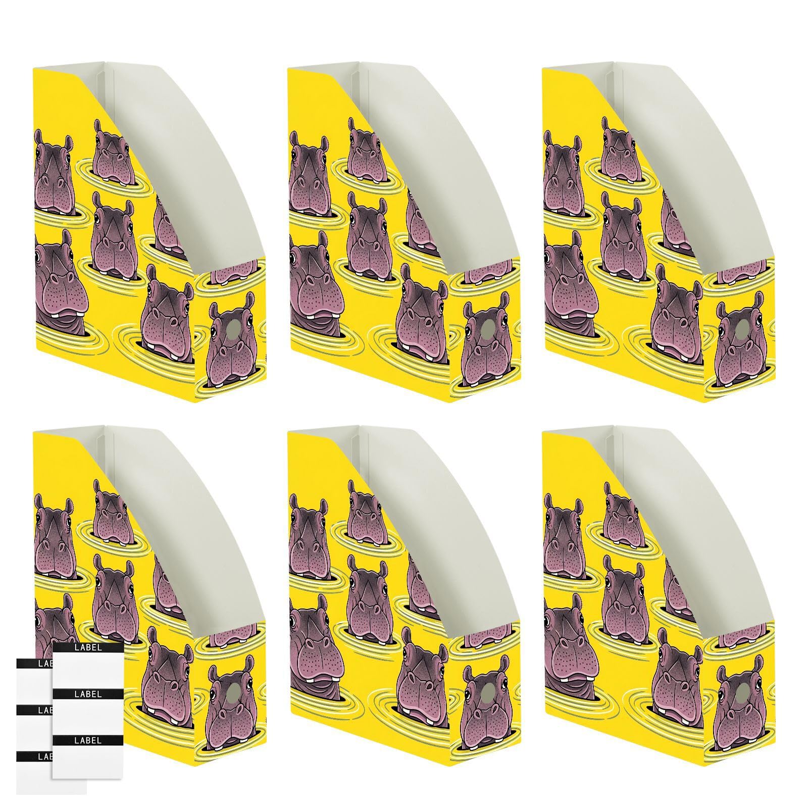 Cartella portadocumenti giallo ippopotamo cartone animato