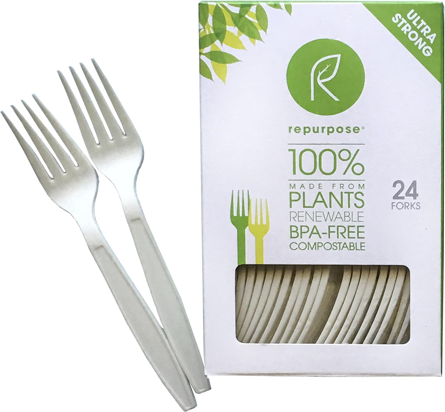 Repurpose Compostable Forks, Plant Based, Cruelty Free, 24 Each (Pack of 20)