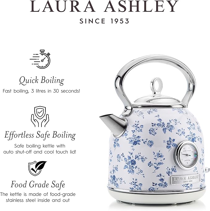 Tetera eléctrica Laura Ashley acero inoxidable 1.7L 1500W miniatura 6