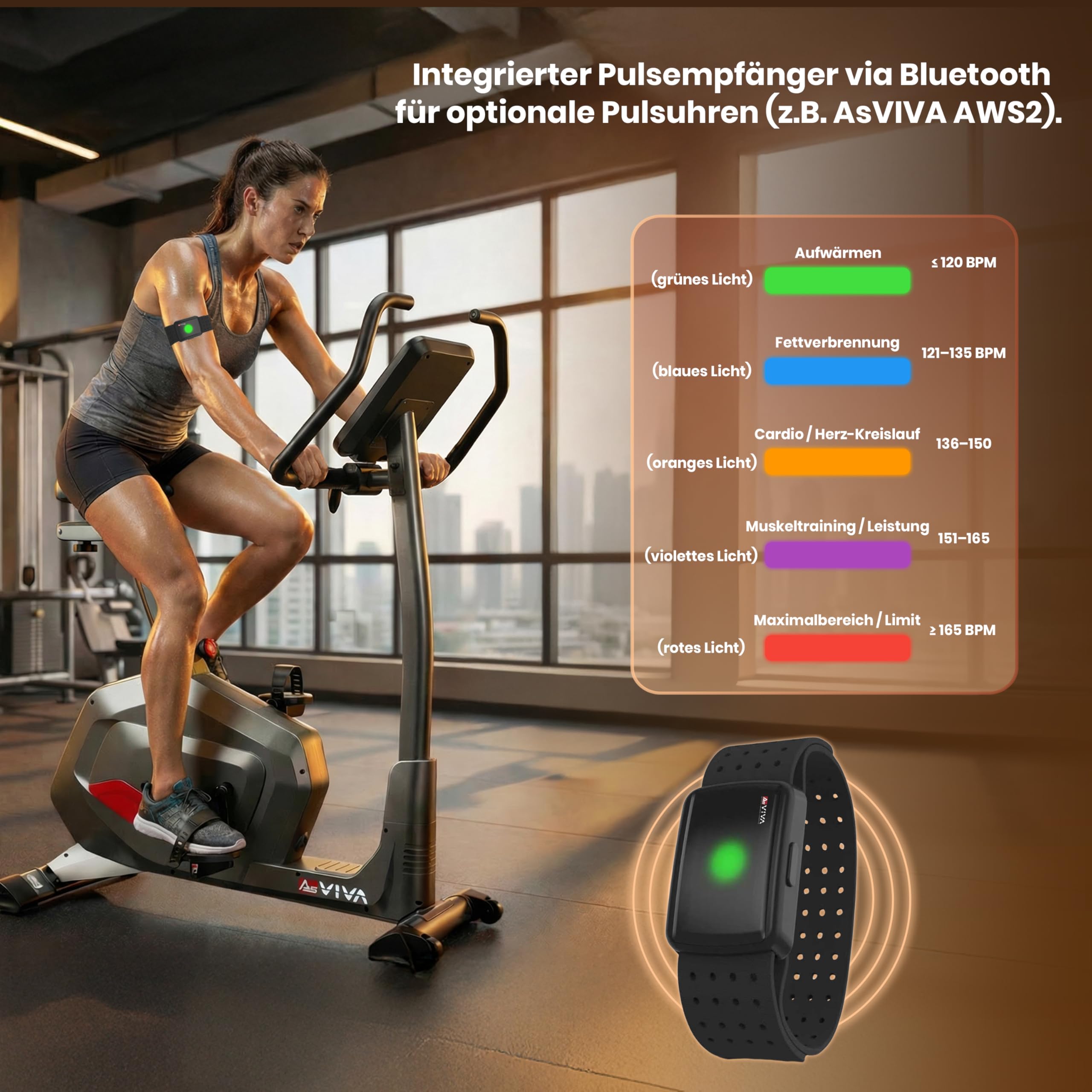 AsVIVA H22 domowy trenażer treningowy – rower fitness do domu, do treningu wytrzymałościowego wewnątrz