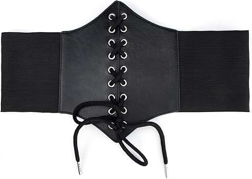 Vikodah Lace-up Cinch Belt Wide Elastic Corset Tie Waspie