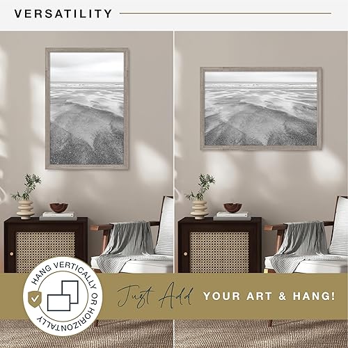 Miniatura 8 de MCS - Marco estilo museo para póster, madera de granero, 16 x 24 pulgadas, individual