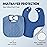 POIKSHARK 6-Pack Muslin Baby Bibs for Unisex Boys Girls, Solid Colors, Drooling and Teething Bibs for Infant, Newborn, Soft Cotton Baby Drool Bibs - Blue